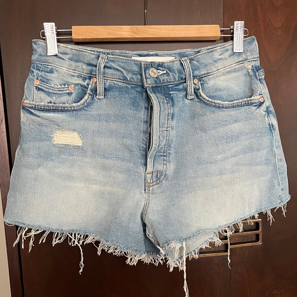 Mother Superior The Tomcat Kick Fray Short in wash True Confessions, size 28
